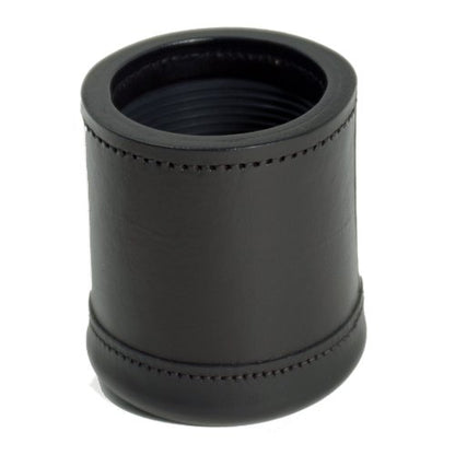 WE Games Custom Engraved Mahogany Leather Dice Cup with 5 Dice and Storage Bag