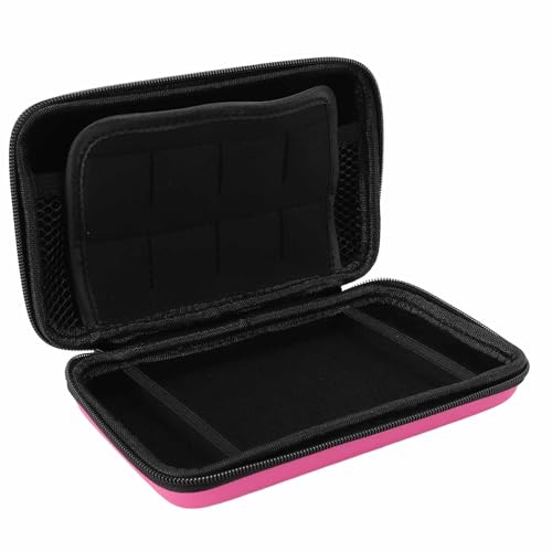 Hard Shell Carrying Case for New 3DS XL/2DS XL - Travel Protective Storage with 8 Game Cartridge Slots & Water Proof PU Exterior (Pink) - color: Pink