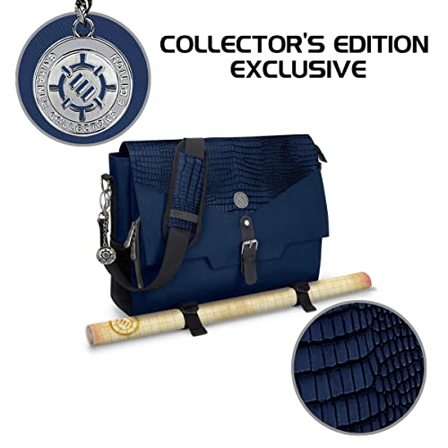 ENHANCE Collector's Edition RPG Player's Essentials DnD Bag - Dragon Hide Exterior Messenger Bag Fits 2-4 Books, Binders, Dice & Accessories, with 17 inch Laptop Slot, Battlemap Straps (Dragon Blue) - color: Dragon Blue