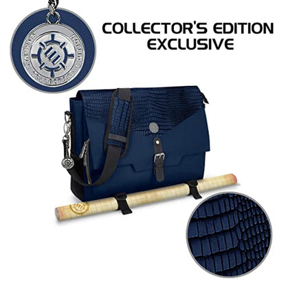ENHANCE Collector's Edition RPG Player's Essentials DnD Bag - Dragon Hide Exterior Messenger Bag Fits 2-4 Books, Binders, Dice & Accessories, with 17 inch Laptop Slot, Battlemap Straps (Dragon Blue) - color: Dragon Blue