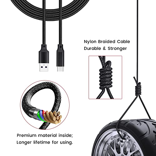 USB C Cable for Elgato 4K S, 4K X, HD60 S/S+, HD60 X Game Capture Card | USB 3.0 10Gbps Data Transfer, Super Fast Charging Cable with Adapter, Nylon Braided 6.6ft Long