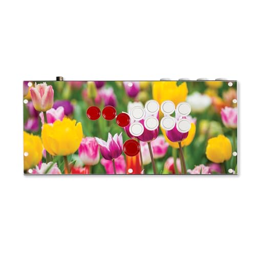 Gaming Skin Compatible with Hit Box (PS4/PC) - Field of Tulips - Premium 3M Vinyl Protective Wrap Decal Cover - Easy to Apply | Crafted in The USA by MightySkins - color: Field Of Tulips