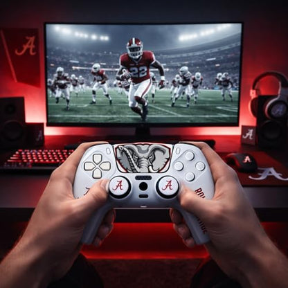 Silicone Gaming Cover Compatible with PS5 Controller - Officially Licensed University of Alabama Crimson Tide Away Design - color: Away-A1