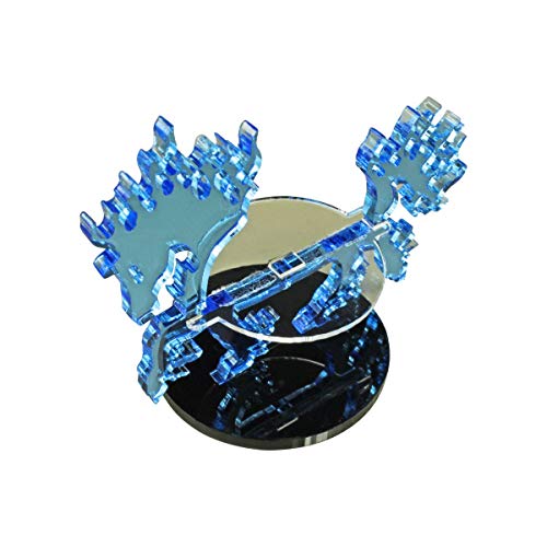 LITKO Phantom Steed Character Mount | Compatible with D&D & Pathfinder | Fluorescent blue acrylic phantom steed mount | 40mm round base | 30mm platform for hero | Requires glue assembly - style: 40mm Round Base