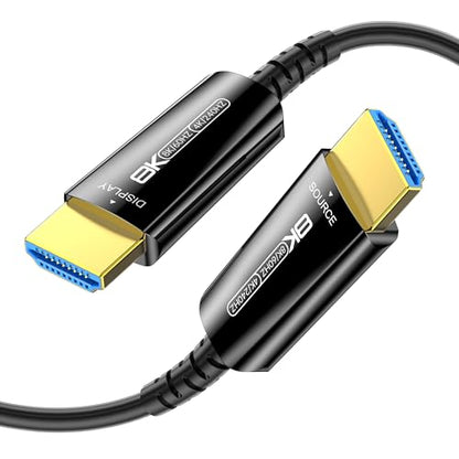 8K HDMI 2.1 Cable 10Ft, Fiber Optic HDMI Cable, Thin 48Gbps Ultra High Speed Active HDMI Cord, 8K@60Hz 4K@240Hz, Dynamic HDR, eARC, HDCP 2.2&2.3, 3D, Compatible for PS4/5/Xbox/TV/Monitor/Game - size: 10 feet