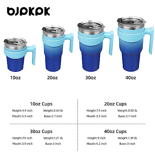 BJPKPK 10 oz Mini Tumbler with Lid, Straw & Handle, Insulated Steel Cup | Small, Spill Proof, Leak Proof, Thermal, Double Wall Vacuum, Sweatproof, Dishwasher Safe, BPA Free, Sky - color: A-Sky, size: 10 Ounces