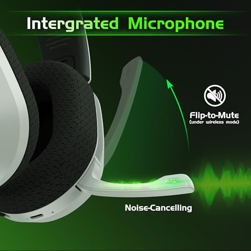 Gvyugke Wireless Gaming Headset for Xbox Series X/S, Xbox One, PS5, PC, Bluetooth 6.0 Gaming Headphones with Flip-to-Mute Noise-Canceling Mic, 70-Hour Playtime, Foldable, 3D Surround Sound - White - color: BlackWhite