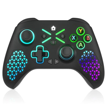 Dinosoo RGB Wireless Controller for Xbox Series X|S, Xbox One & Windows 10/11, Gaming Gamepad with Hall Trigger, Turbo, Macro, 3.5mm Audio Jack, 2.4GHz Adapter - color: ERBXE