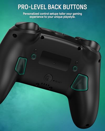 Switch 2 Pro Controller One-Key Wake Up for Switch2/OLED,Firefly Switch Wireless Controller with Hall Effect Joysticks, NFC Function, Black Bluetooth Remote Control with 7 LED/Paddle/Turbo/Motion - color: Black