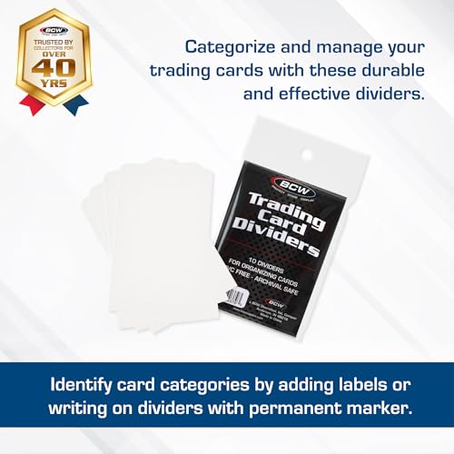 BCW Trading Card Dividers (250 Pack) | Archival Quality with Write-On Tabs | Fits 3200 & 5000 Super Monster Trading Card Storage Boxes - style: 250 Pack