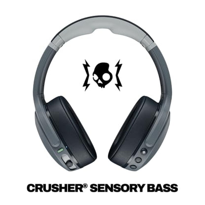 Skullcandy Crusher Evo Wireless Bluetooth Headphones with Multi-Sensory Bass, Noise Isolating Over-Ear Fit, Up to 40 Hours Battery, Microphone for iPhone Android - Chill Grey - color: Chill Grey
