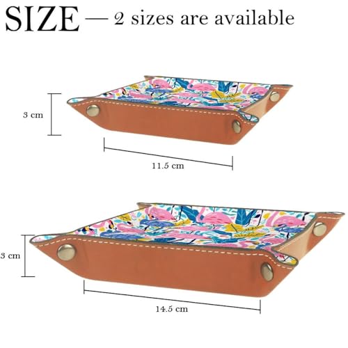 Flamingos and Leaves Dice Tray Dice Rolling Tray Folding Dice Holder for Dice Games, Like RPG, DND and Other Table Games - color: Multi 2