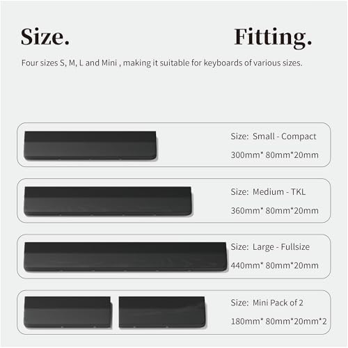 Faluber Wooden Wrist Rest with Black Lacquered -Mini Size Pack of 2 -Black Coating -Mechanical Gaming Keyboard Ergonomic Palm Rest -7 Inches/20mm Thick (Twin Mini Pack, Black Lacquered) - color: Black Lacquered, size: Mini