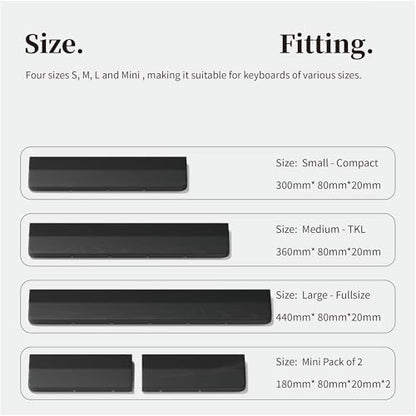 Faluber Wooden Wrist Rest with Black Lacquered -Mini Size Pack of 2 -Black Coating -Mechanical Gaming Keyboard Ergonomic Palm Rest -7 Inches/20mm Thick (Twin Mini Pack, Black Lacquered) - color: Black Lacquered, size: Mini