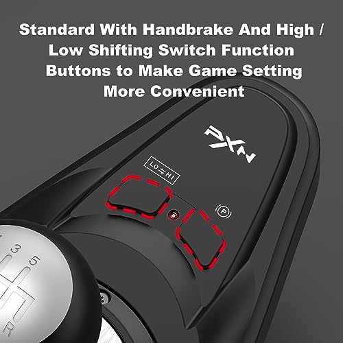 PXN A7 Sim Racing Shifter for PC, Universal USB Gear Shifter | Realistic 6+R H-Pattern Shifting, Push-Down Reverse Lockout, USB Connectivity, Dual Programmable Buttons, Secure Clamp Mount