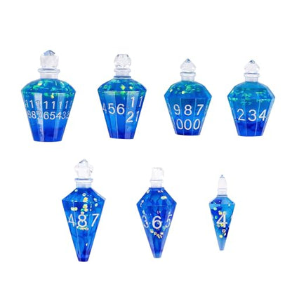 7PCS Potion DND Dice Set,Transparent Sharp Edge Dice Set D&D RPG Polyhedral Dice,for Dungeons and Dragons TTRPG Games Roleplaying Games.(Blue Silk with Scale) - color: Blue Silk With Scale