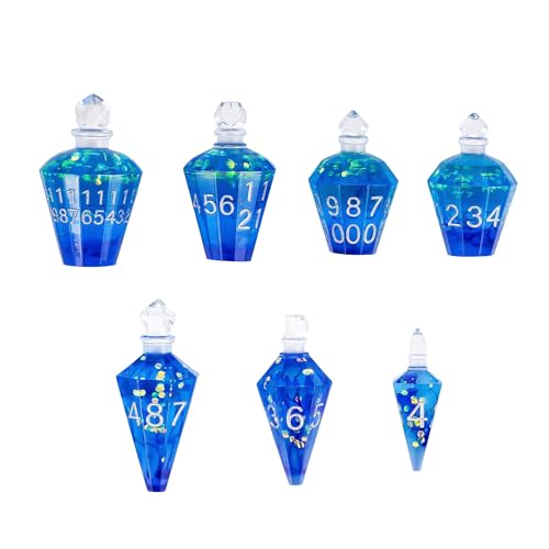 7PCS Potion DND Dice Set,Transparent Sharp Edge Dice Set D&D RPG Polyhedral Dice,for Dungeons and Dragons TTRPG Games Roleplaying Games.(Blue Silk with Scale) - color: Blue Silk With Scale