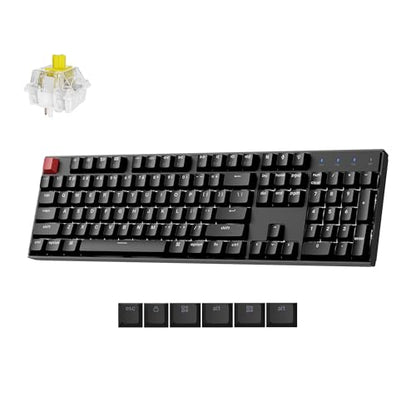 Keychron K10 Version 2 Full Size 104 Keys Bluetooth Wireless Mechanical Gaming Keyboard for Mac Windows Super Banana Switch White LED Backlight/USB C Wired Computer Keyboard - color: K10 Version 2 - Banana Switch