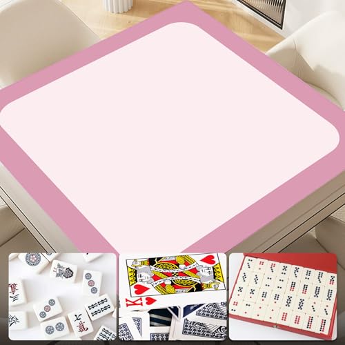 32.5 Inch Mahjong Mat for Table, 3MM Non-Slip & Noise Reduction Gaming Mat with Drawstring Bag, Perfect for Poker, Board Games, Card Games, Tile Games, and Dominoes (Flamingo-Baby Pink) - color: Flamingo-baby Pink