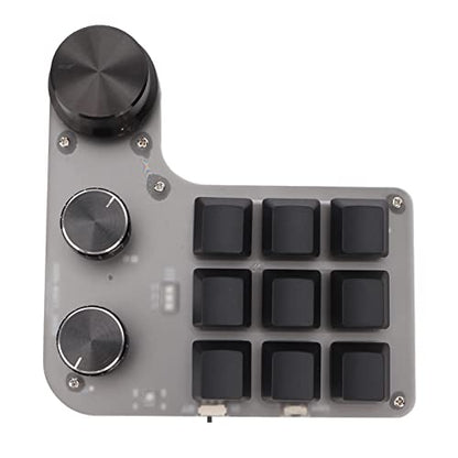 Sanpyl One Handed Mechanical Keypad, 9 Programmable Keys 3 Knobs, Dual Mode USB/Bluetooth Gaming Keyboard for PC