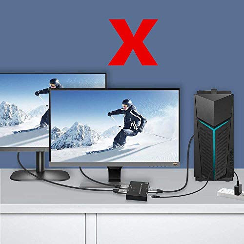 DisplayPort Switch Box 2-in-1-out 8K@30Hz 4K@120Hz DisplayPort 1.4 Switcher Compatible with PC, Laptop, Monitor, Gaming, TV