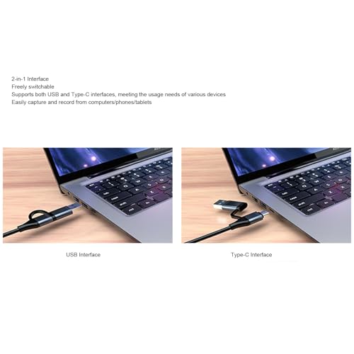 VBESTLIFE Video Capture Card, 1080P 60Hz Output 4K 30Hz Input HDMI to USB C 2.0 with Plug & Play UVC, for Streaming Gaming Camera