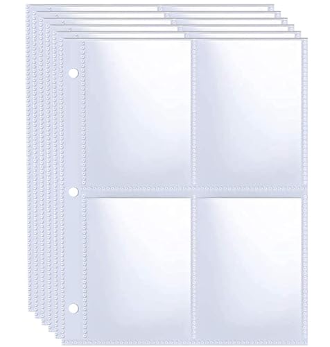 40 Pack 320 Pockets 2.5x3.5” Photocard Sleeves for A5 Mini 3 Ring Binder, Ultra-Clear K-pop Card Sleeves, Double-Sided 4 Pocket Photo Pages, Top Loading Photo Sheet Protector for Photos, Trading Cards - color: 2.5x3.5"