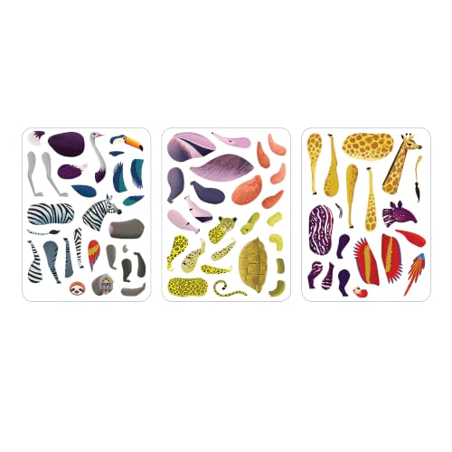 Wild Mix-Up Magnetic Build-It from Mudpuppy - Includes 2 Illustrated Background Scenes & 70+ Mix and Match Magnets, Perfect for Travel Activities on The Go!, Ages 4+