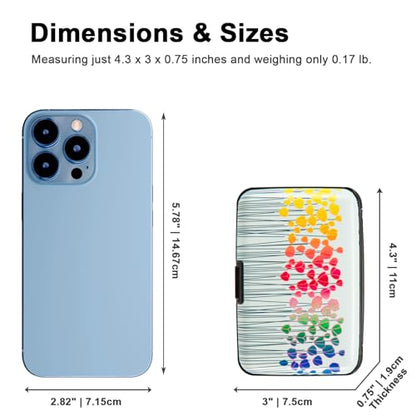 Credit Card Holder, Metal Card Wallet RFID Blocking Mini Slim Aluminum Business Hard Card Case for Women Men (Colorful Flowers) - color: Colorful Flowers