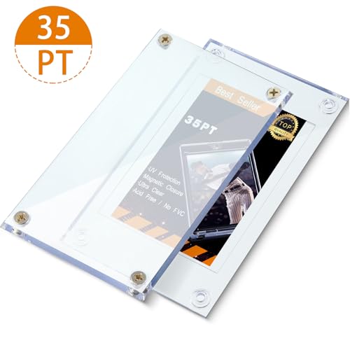 50 Pieces Acrylic Card Holder Screw Trading Card Protector 35 PT Clear Protectors for Baseball Football Sports Game Cards Storage and Display
