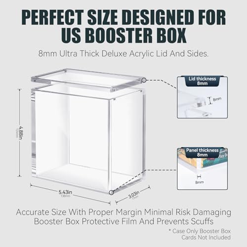 Booster Box Acrylic Protector Case Display Case 8mm Thick Magnetic Lid Closure Easy Top Loading UV Protection Dustproof Display Case Compatible with PKMN Booster Boxes(Case Only) - size: Booster Box Case