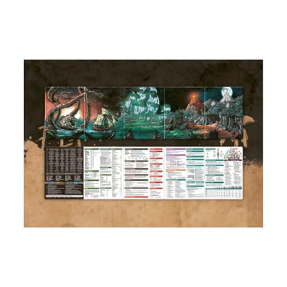 Free League Pirate Borg GM Screen | 5-Panel, Glow-in-the-Dark Features, Folds to A5, Official Gamemaster Screen