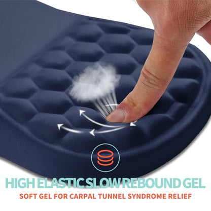 Ergonomic Mouse Pad Wrist Support with Memory Foam Massage Bulge, Carpal Tunnel Pain Relief Mousepad Wrist Rest for Mouse(12x8 inch, Dark Blue) - color: Kg026-dark Blue