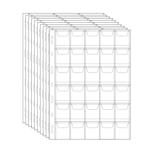 30 Pockets Coin Pocket Pages 34x38mm Collection Storage 10 Sheets | Uncle Paul 30 Pocket/Sheet 9-Hole Coin Collection Supplies Safe PVC Sleeves For All Coins CS03130 - color: 30 Pocket(34mm X 38mm Each Pocket), size: 10 Sheets