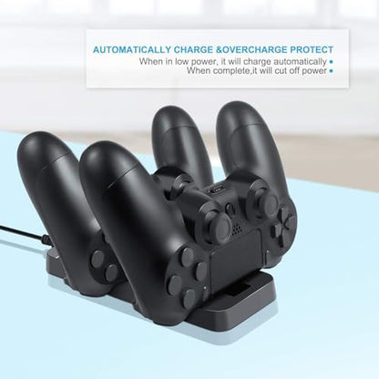 Dual Controller Charger Charging Station Dock for PS4 PlayStation 4 DualShock Controllers (PS4/PS4 Pro/PS4 Slim)