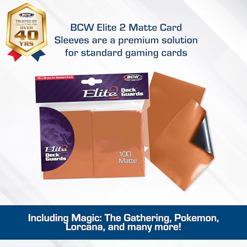 BCW Elite2 Matte Card Sleeves – Autumn | Anti-Glare Front | Textured Back | Fits Standard 2.5" x 3.5" Cards - 100 Pack - color: Autumn
