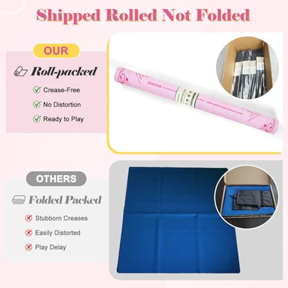 Shipped Rolled Mahjong Mat with Rules Without Creases, 3mm, 32.5" x 32.5" | Anti-Slip Rubber Base, Travel-ready with Carry Bag, Soft & Water-Repellent Surface, Noise-Reduce, for Poker & Card game - color: Pink