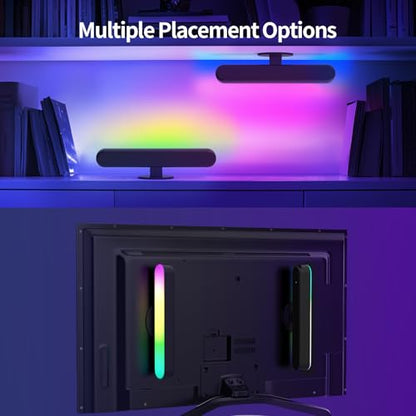 BASON LIGHTING Smart Light Bars, RGB LED Streaming Light with Music Sync, Bluetooth RGB-ICW Desk Light, Gaming Lights for PC, TV, Mood Lighting, USB Powered for Room Decoration.
