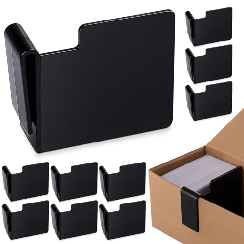 Chunful 10 Pcs Black Card Box Dividers, ABS Trading Card Dividers Clip Storage Separator clips the cardboard side wall for Sports Baseball Cards Organizer (Max Opening Width:4mm Fits Sigle Wall) - color: Black, size: Max Opening Width:4mm Fits Sigle Wall