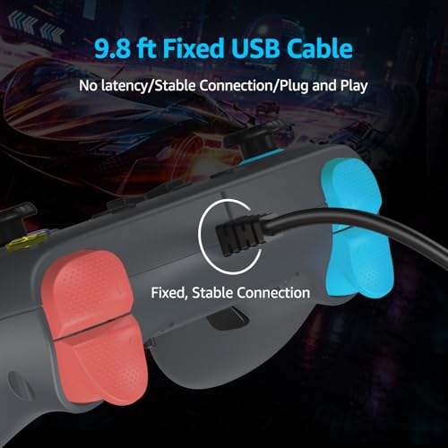 Akalyptra Wired Pro Controller for Switch 2/1/PC, Hall Effect Joysticks Gaming Controller with 2 Back Buttons Support Remap/Programmable, Motion Gyro Control, Cool RGB Light, 3.5mm Audio Jack, Dual Vibration(Black)