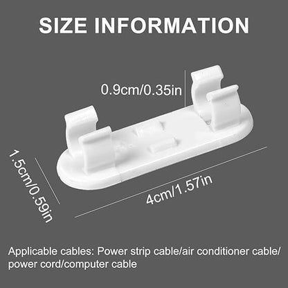 10-Pack Adjustable Cable Clips – Cord Organizer for TV, PC, and Ethernet Cables, Effortless Wire Management Under Desk & On Wall