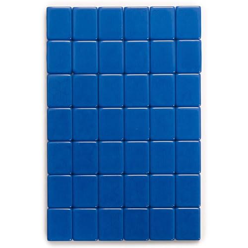 YMI Indigo Tides American Mahjong Tiles, 166-Piece Set | 166 engraved white melamine tiles, striped backs; a tiles-only American Mahjong set for players who already own accessories. - color: Indigo Tides