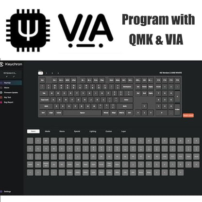 Keychron K5 QMK Custom Mechanical Keyboard, Ultra-Slim Full Size 104 Keys Wireless Gaming Keyboard, Low-Profile Banana Switch with RGB Backlits for Mac Windows, Version 2