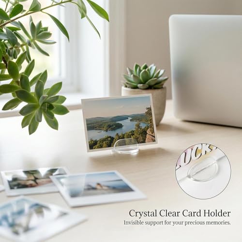 MAQIHAN Card Stands for Display - 30 Pack Translucent Place Card Holders Card Stands Acrylic Plastic Game Card Holders for Parties, Conferences, Weddings, Table Number Stand