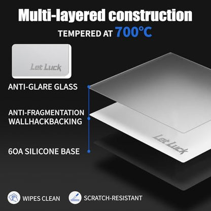 Glass Gaming Mouse Pad | 15.7x11.8 inches | Ultra-Smooth Micro-Etched Surface | Professional Esport Tempered Glass | Non-Slip Silicone Base | Equipped with a Portable Bag