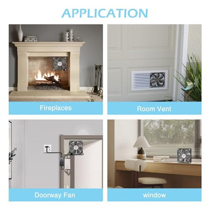 Wathai 120mm x 25mm Small Box Muffin Fan Dual Ball with AC 110V - 120V Speed Controller for Doorway, Room to Room, Wood Stove, Fireplace, Circulation Projects - style: 1225