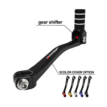 JFG RACING Motorcycle Folding Gear Shifter Shift Lever Pedal CNC Universal for CRF XR RM KX KLX TTR PW SSR Apollo TAO TAO SDG 50cc - 125cc Dirt Pit Bike Black - color: Black