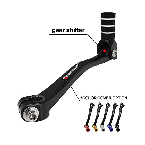 JFG RACING Motorcycle Folding Gear Shifter Shift Lever Pedal CNC Universal for CRF XR RM KX KLX TTR PW SSR Apollo TAO TAO SDG 50cc - 125cc Dirt Pit Bike Black - color: Black