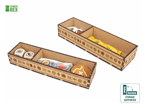 TowerRex Organizer for Paleo Board Game and Paleo Expansions, Board Game Insert, Token Tray, Card Holder, Board Game Accessories