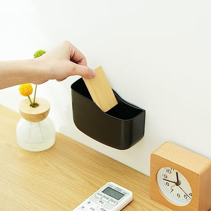 SUNFICON Adhesive Remote Control Holder Wall Mount Media Player Controller Holder Universal TV Remote Organizer Caddy Box Tray Hollow Bottom Slot Easy Phone Charging Home Office Desk Nightstand Black - color: 1PC Black